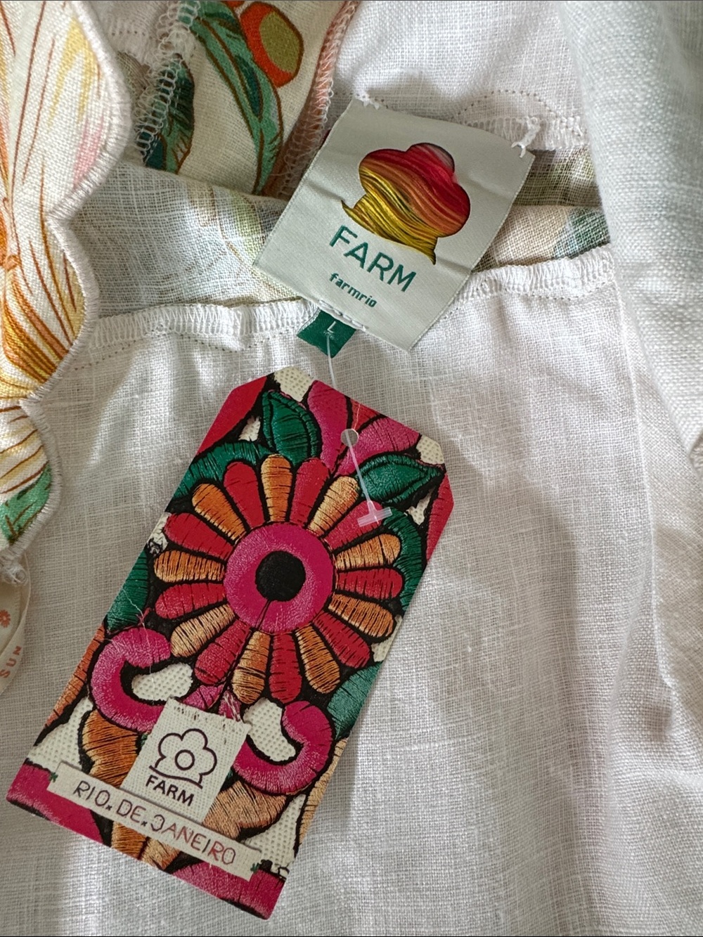 NWT Anthropologie Farm Rio Linen Halter Drop-Waist Midi Dress Size L - Picture 11 of 13